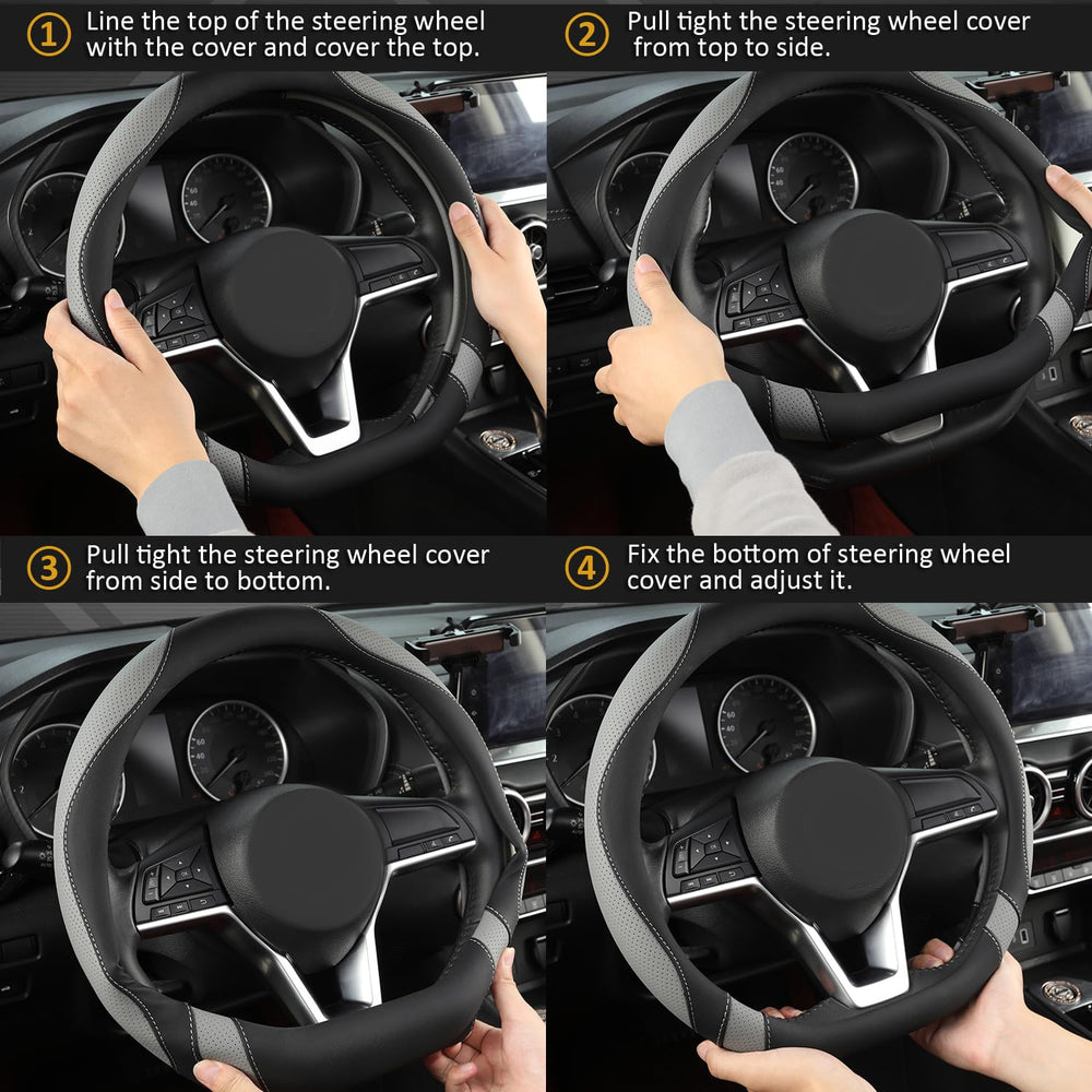 Protects steering wheel from wear while adding a stylish touch.