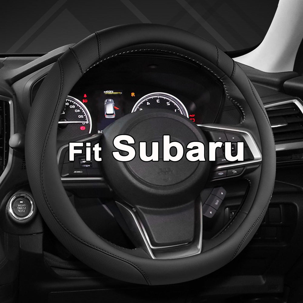 West Llama steering cover for 14.5-15 inch Subaru wheels, black, soft and durable.