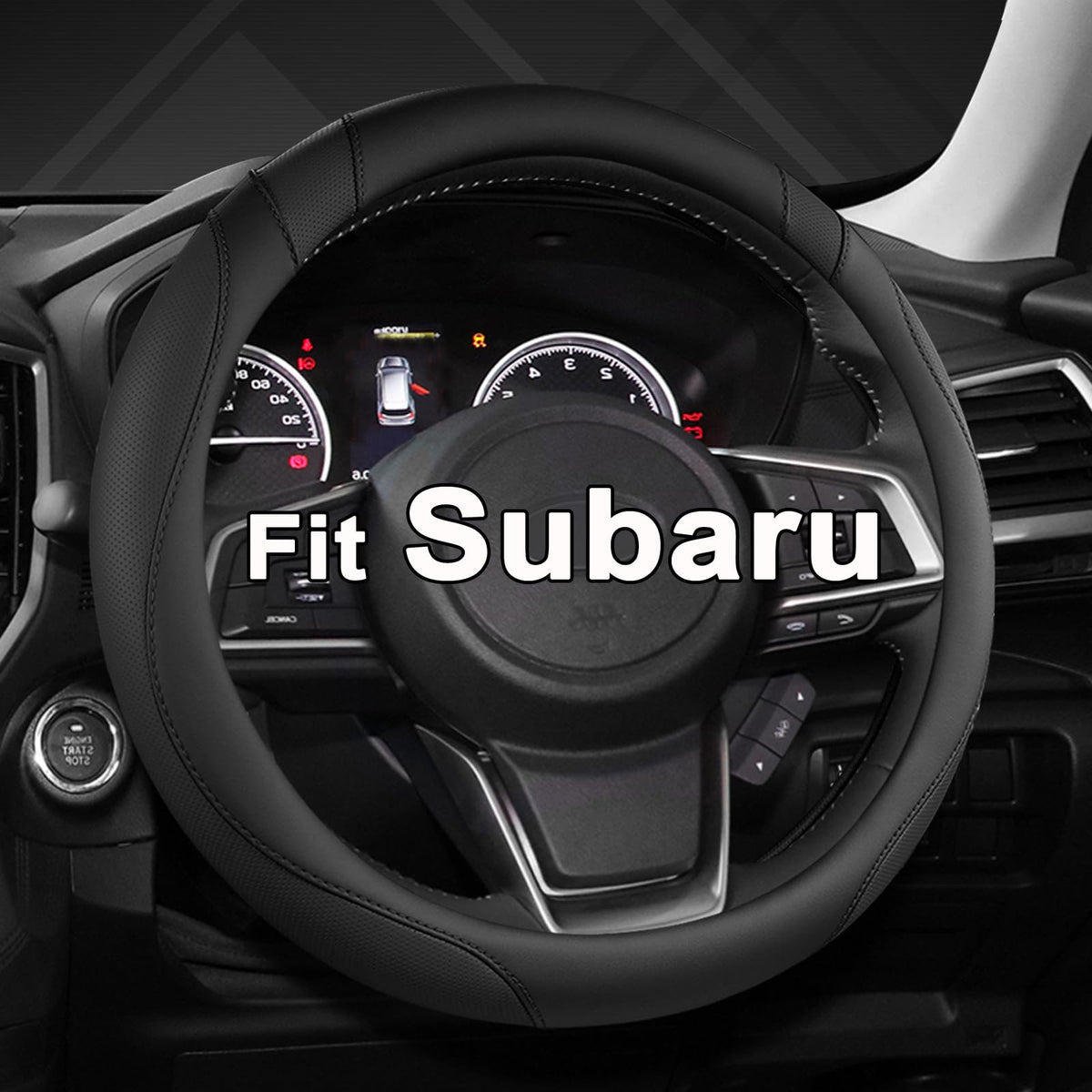West Llama steering cover for 14.5-15 inch Subaru wheels, black, soft and durable.