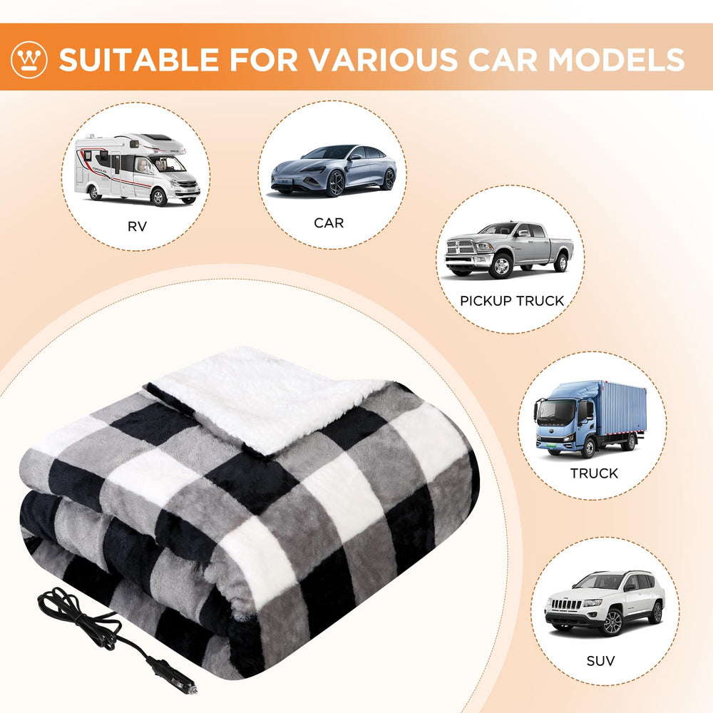 Westinghouse heated blanket ideal for road trips and camping.