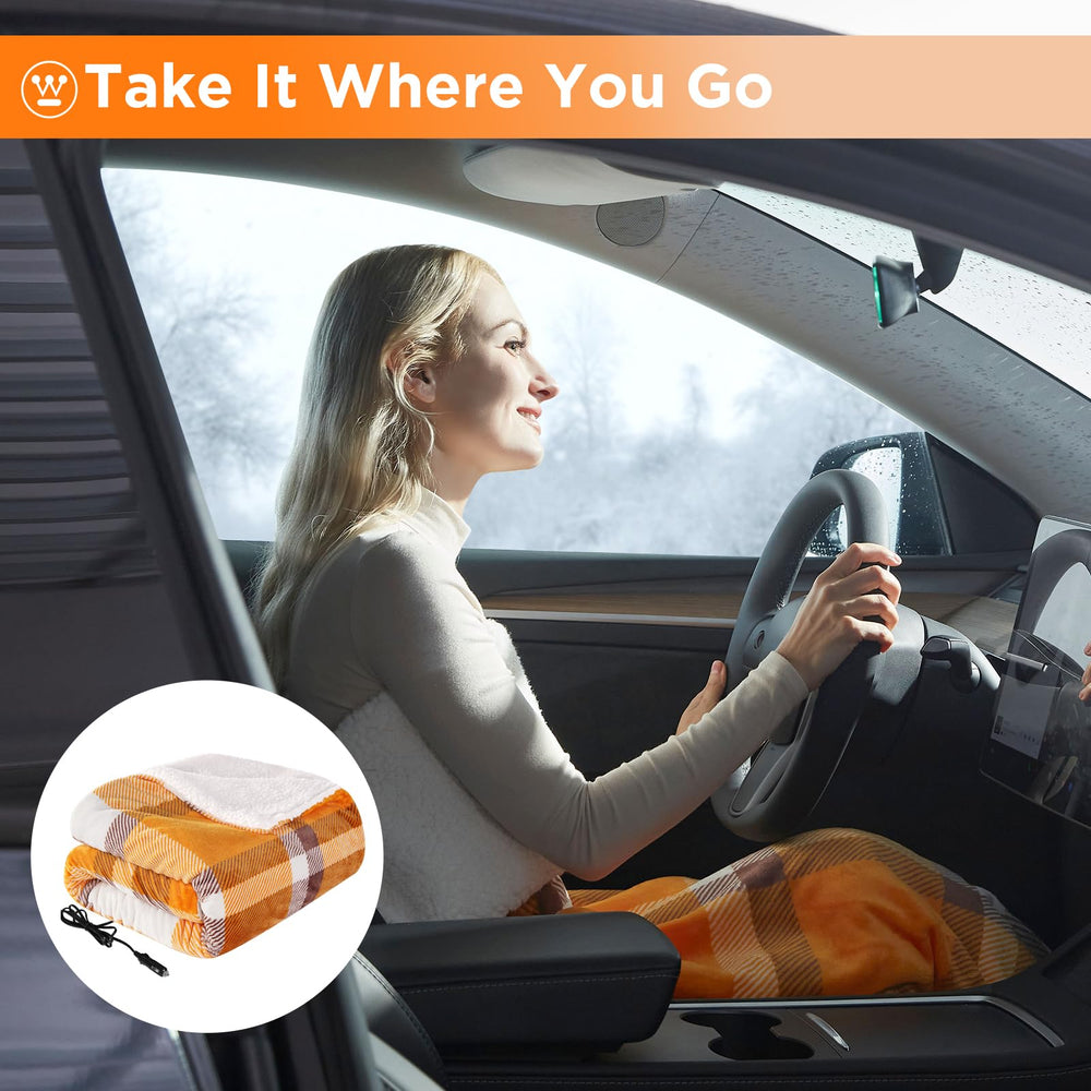 Westinghouse machine washable car blanket for easy care