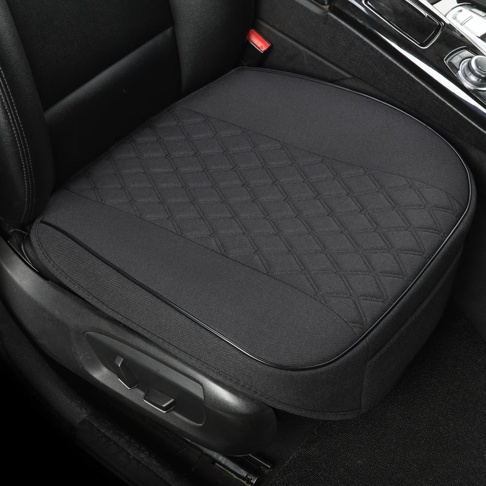 West Llama linen front seat cover anti-slip backing keeps the seat secure.