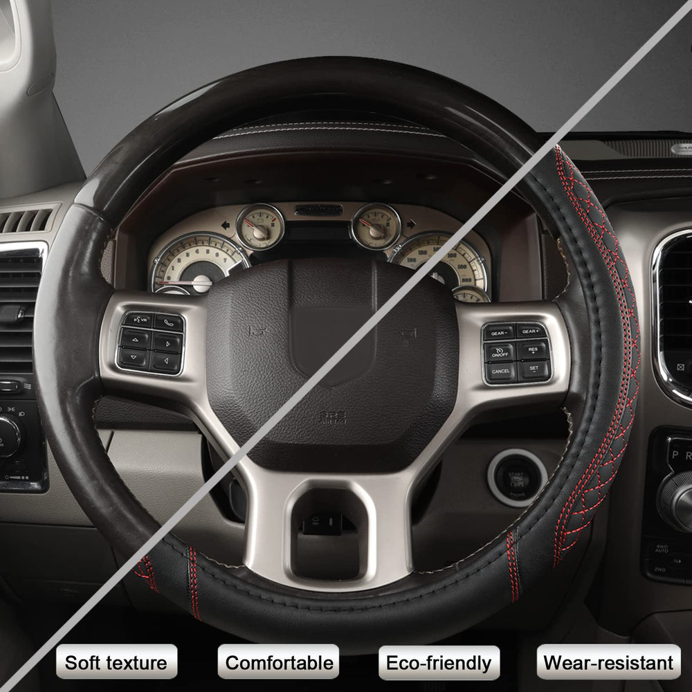West Llama microfiber leather steering cover combines soft feel with durability.