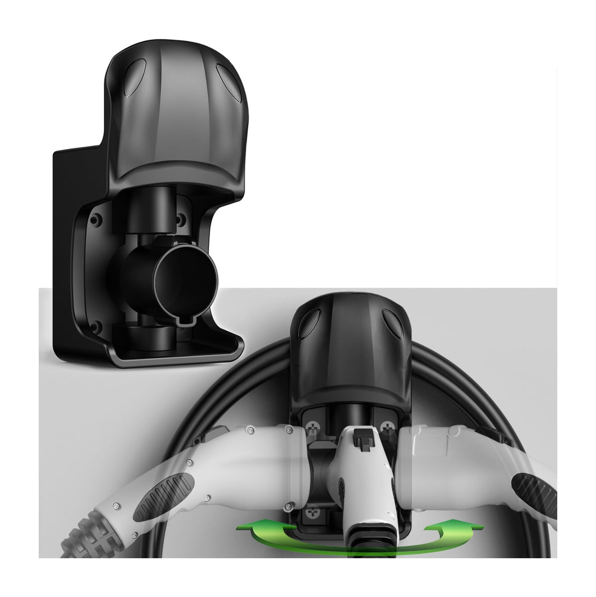 Westsaim EV charger holder wall mount with rotating base for easy alignment during charging