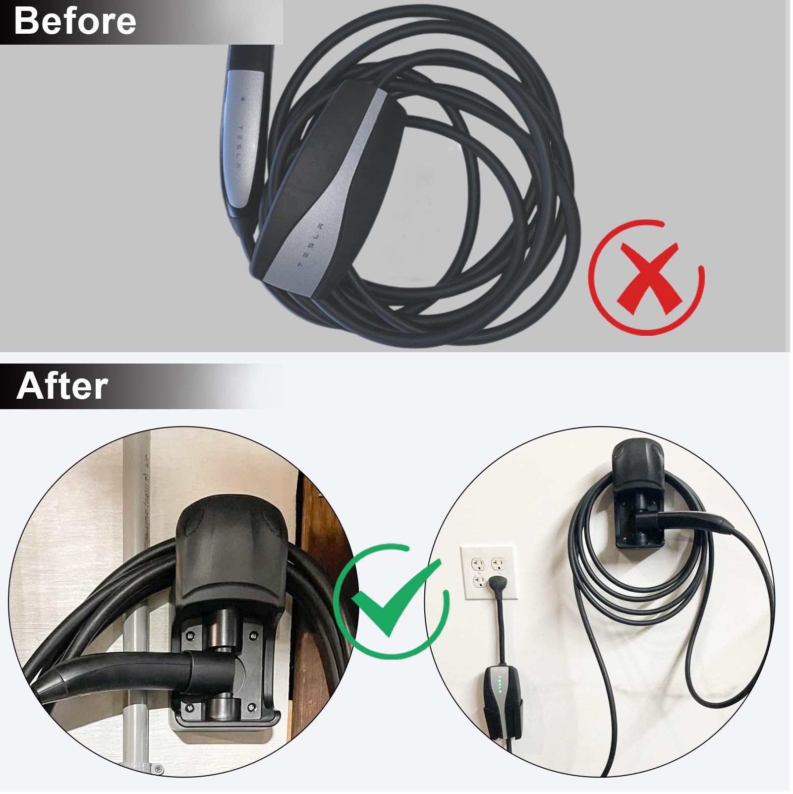 Westsaim UMC holder securely cradles Model 3-Y-S-X charging cable.