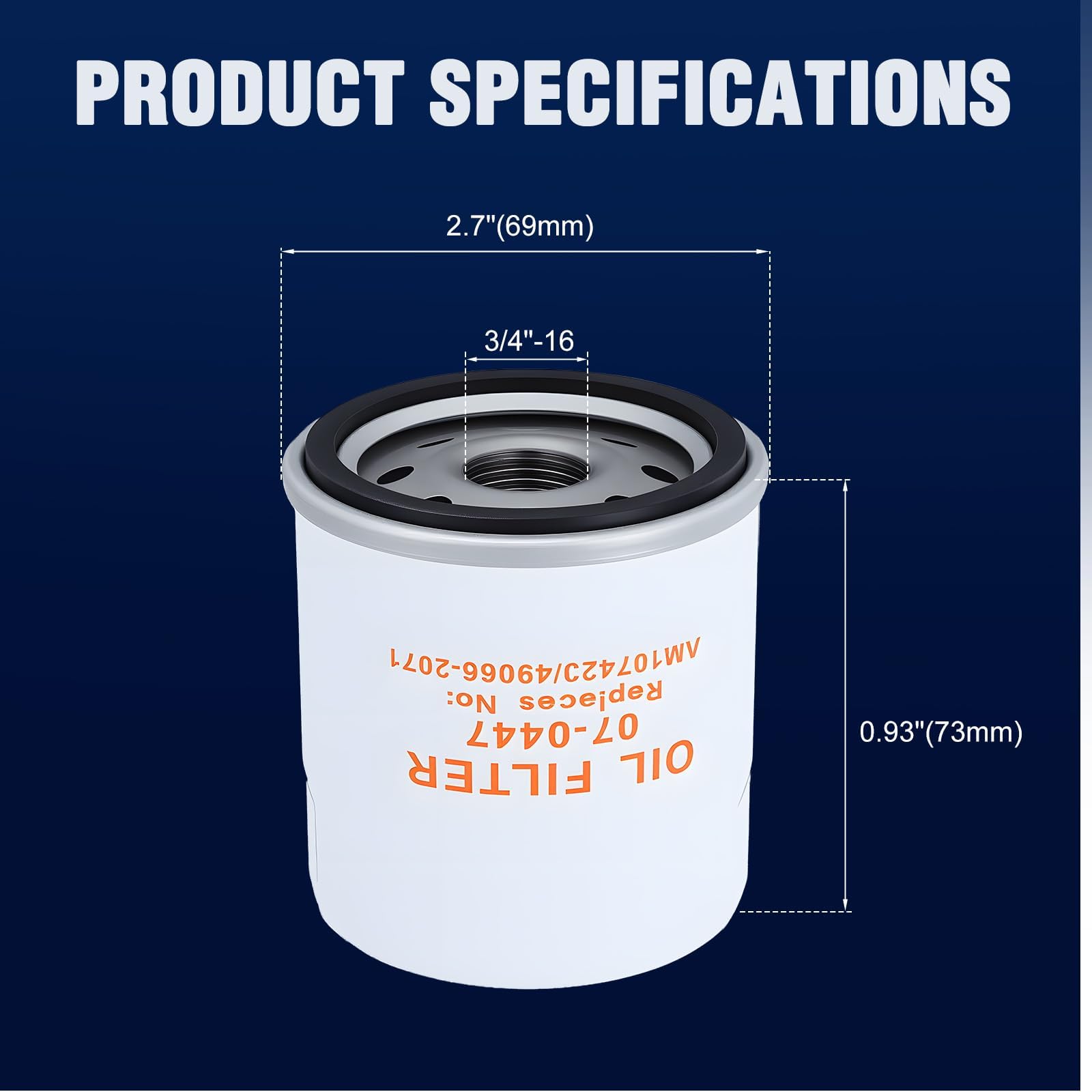 Wetenex 49065-2062 oil filter with precise fit for Kawasaki engines.