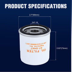 Wetenex 49065-2062 oil filter with precise fit for Kawasaki engines.
