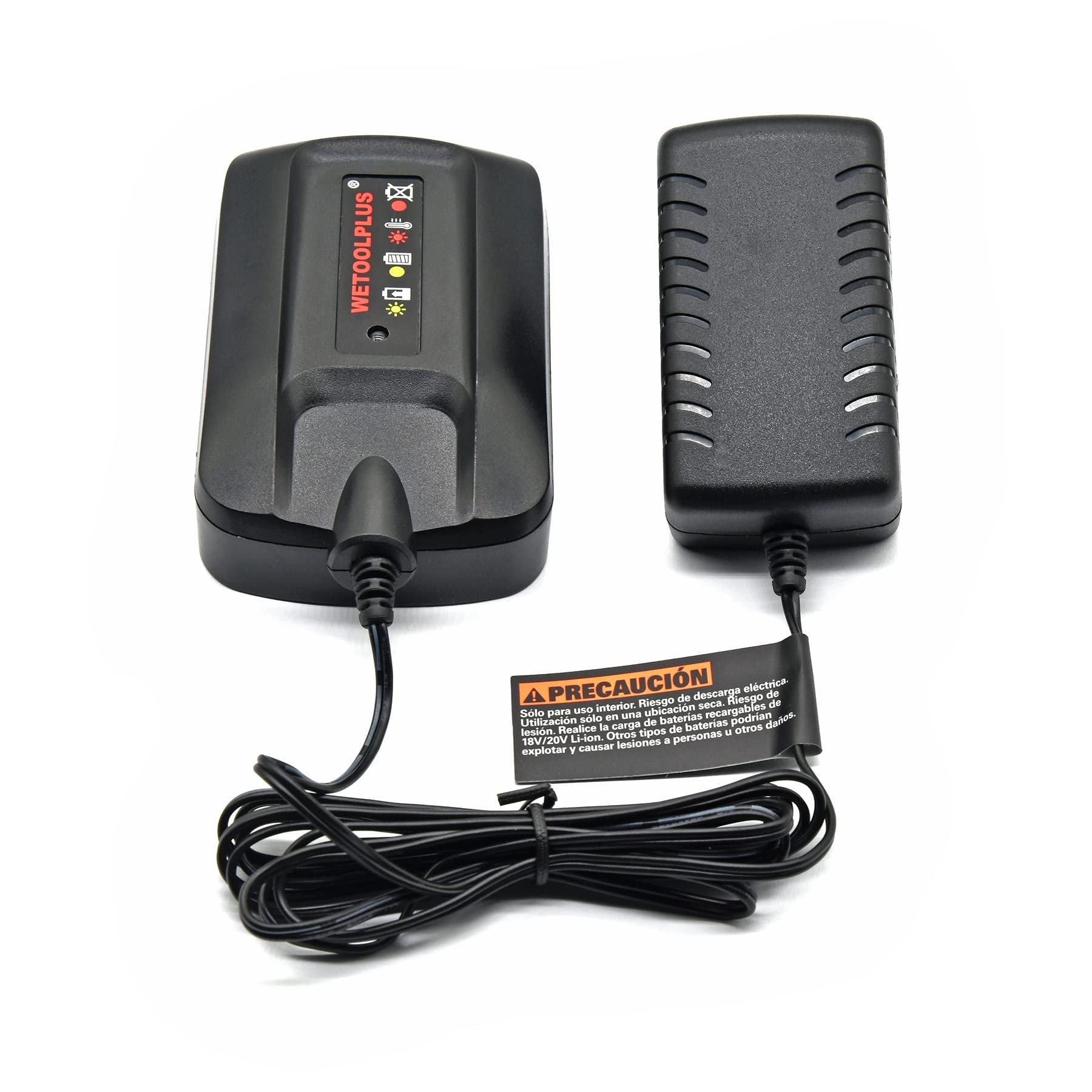 Wetoolplus charger port area highlights accessible connections for Hyper Tough packs.