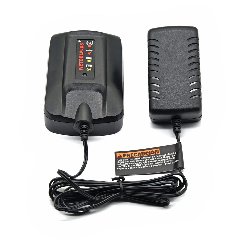 Wetoolplus charger port area highlights accessible connections for Hyper Tough packs.