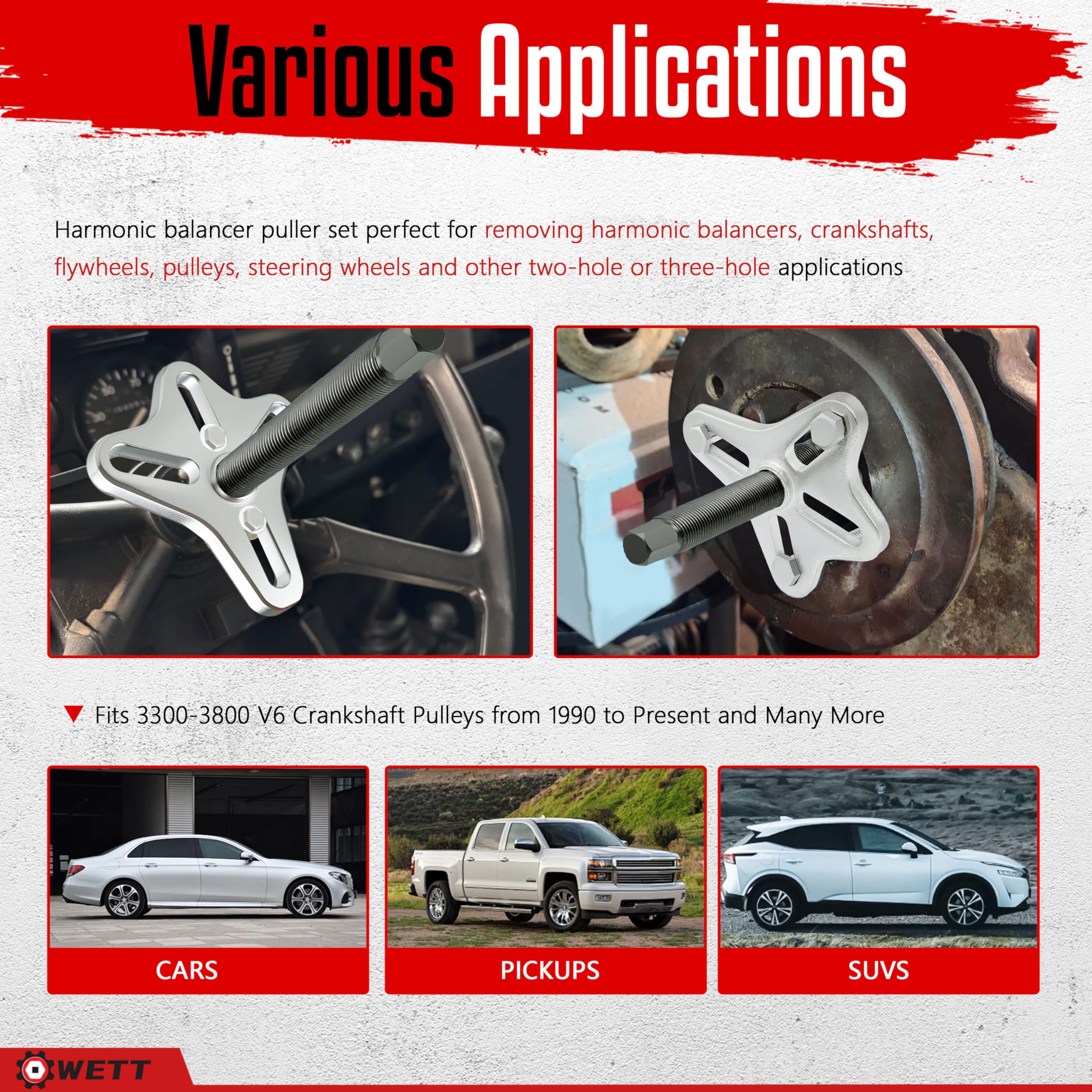 WETT compatibility with common pulleys and crankshafts broadens repair options