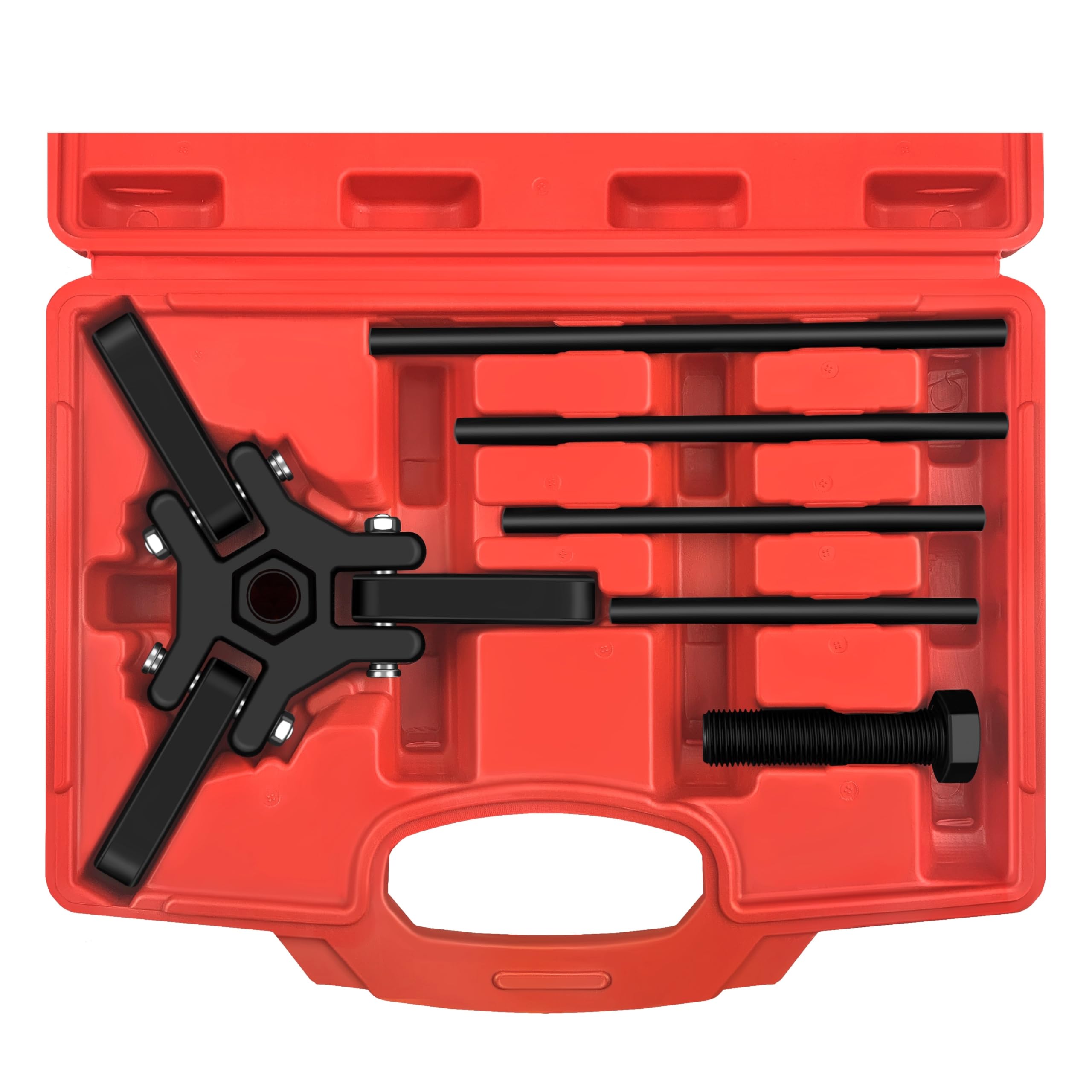 WETT Harmonic Balancer Puller with 3jaw in use for efficient damper removal