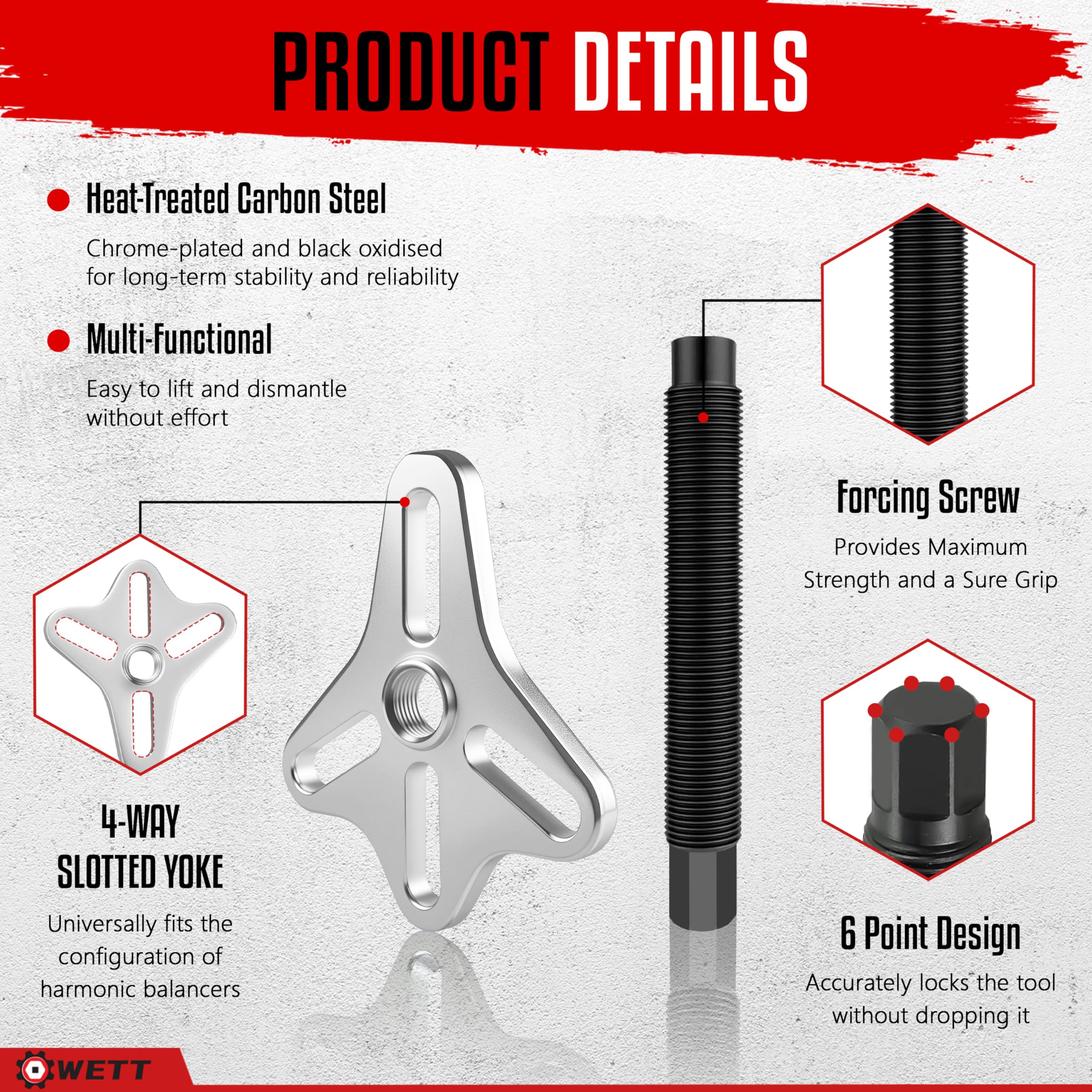 WETT pressure screw (5-inch) delivers steady, even force