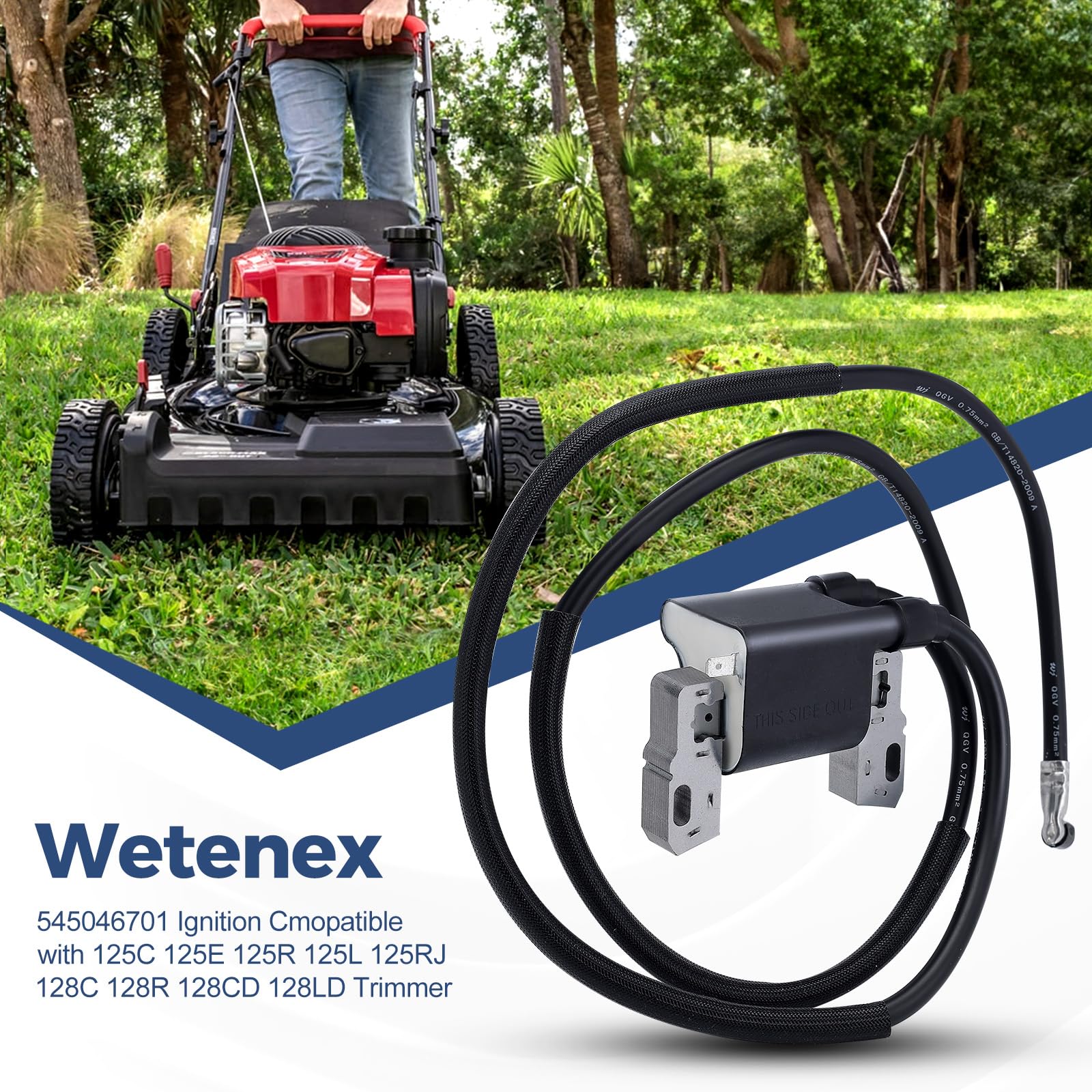 Wetenex ignition coil for BS vertical twin L-head ensuring reliable ignition.