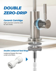 WEWE 7-shape faucet with 360° swivel spout assists maneuvering around tall pots.