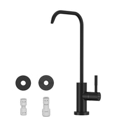 WEWE matte black drinking water faucet close-up with sleek finish for clean water