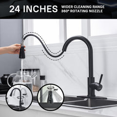 WEWE faucet head swivels 360 degrees for easy reach