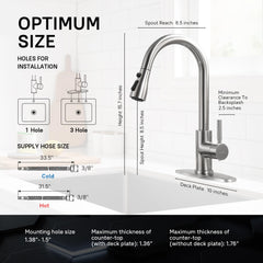 WEWE faucet handle detail in brushed nickel, smooth single-handle control.