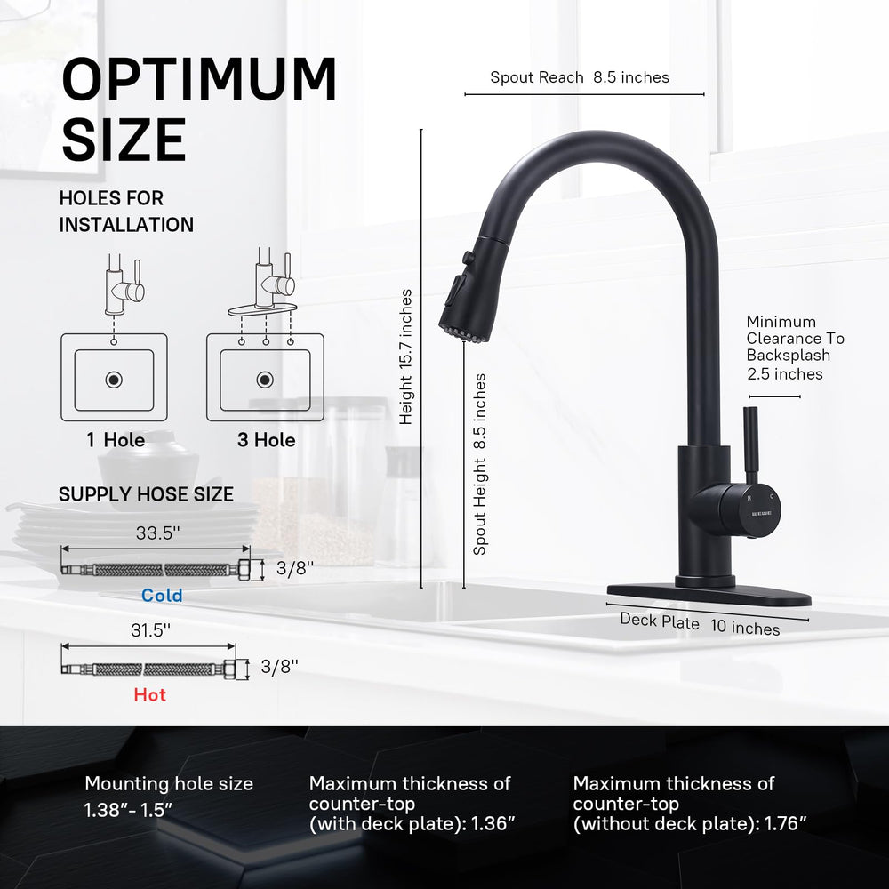 WEWE faucet shows spray settings for versatile kitchen tasks