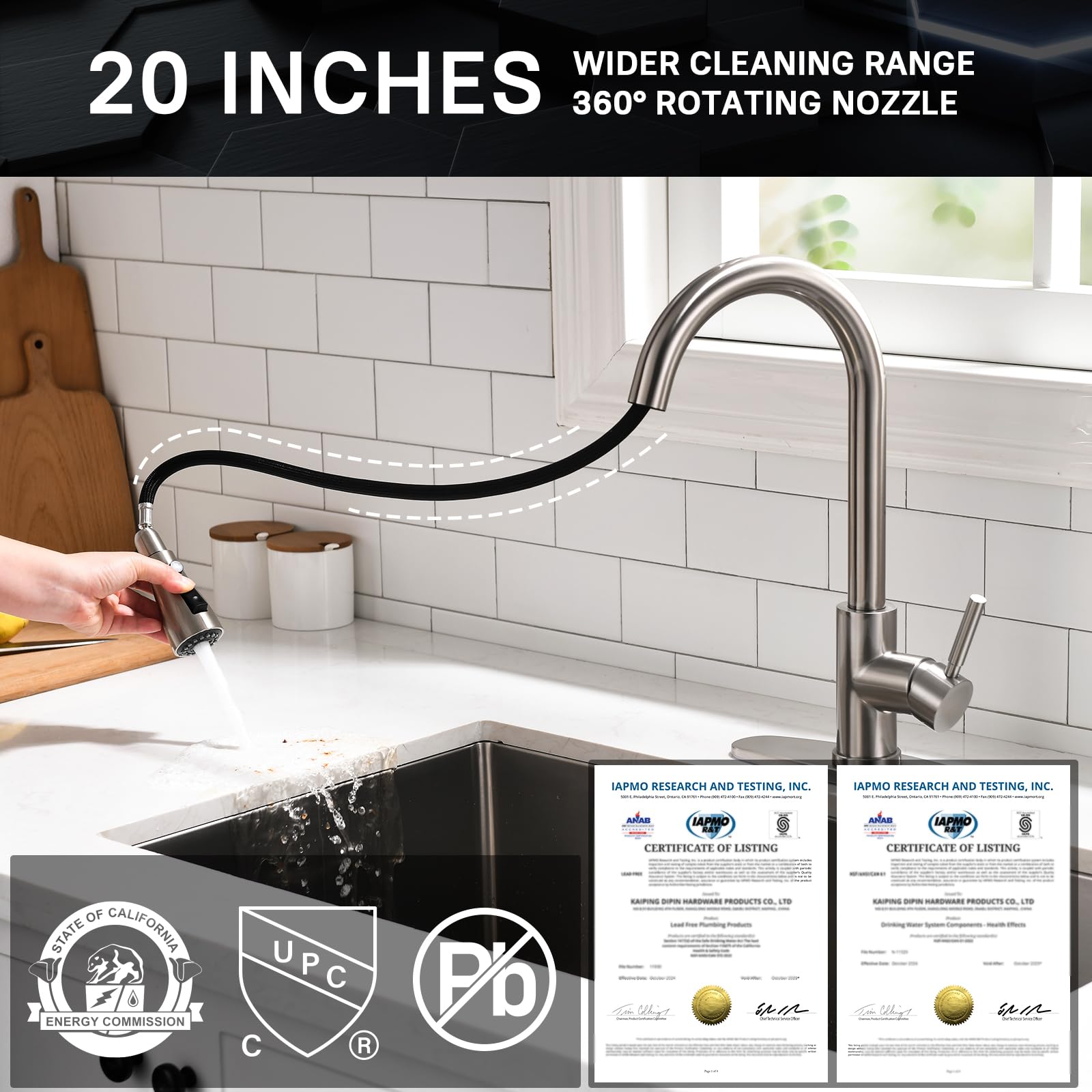 WEWE tulip-design kitchen faucet highlighting a clean, modern look.