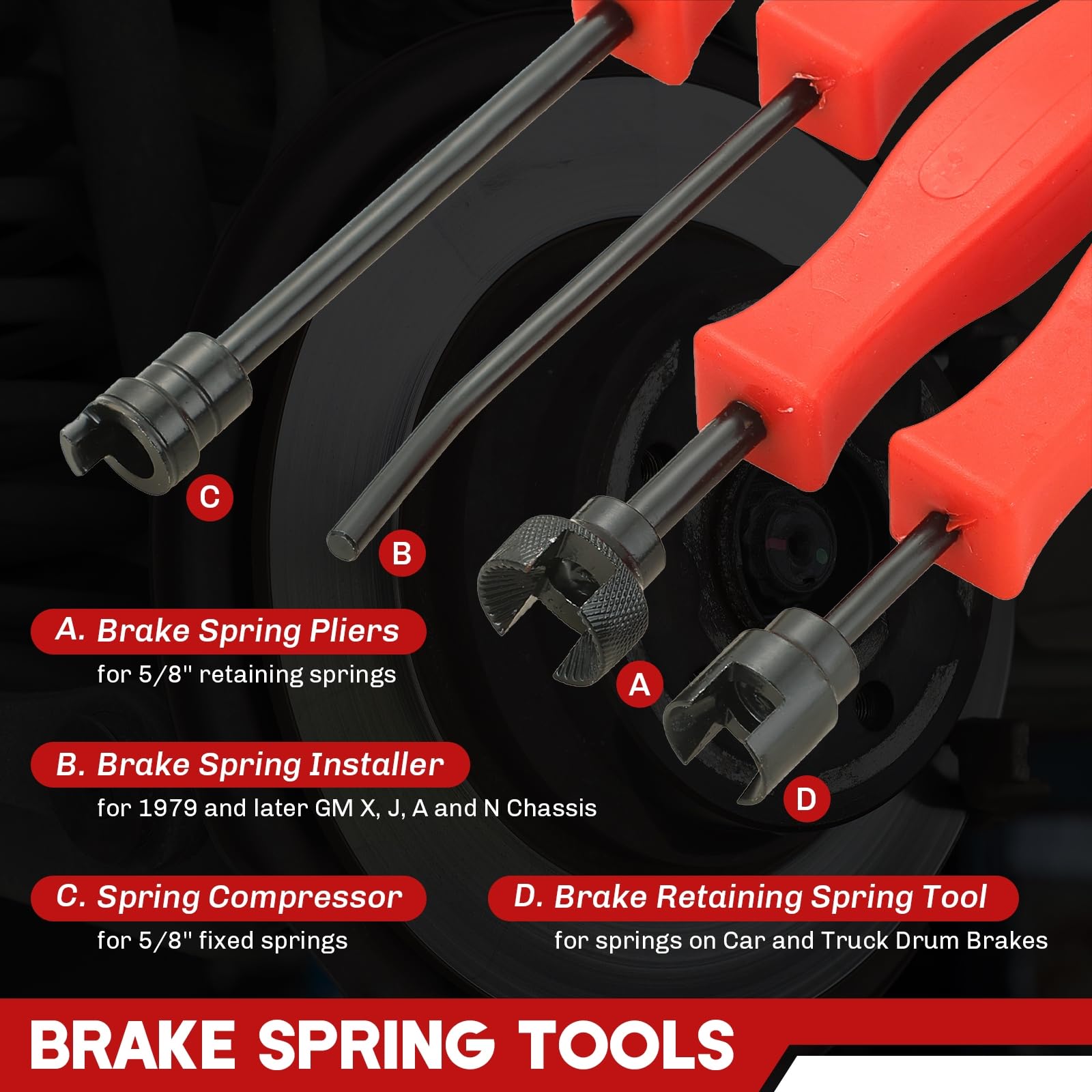 Weyleity brake spring installer tool enables smooth, controlled fitting.