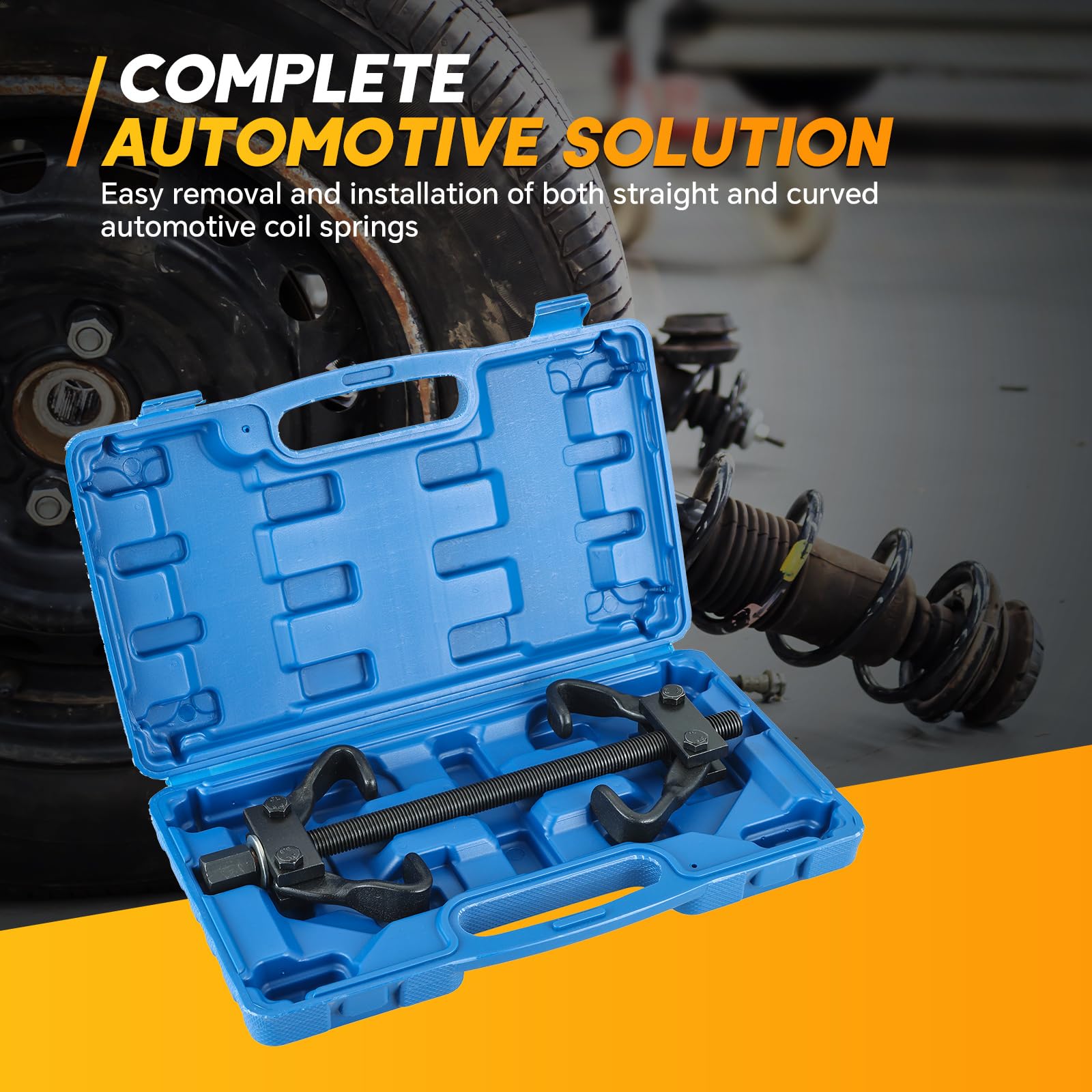 weyleity coil spring compressor tool kit assembly in use highlights practical benefit for repairs
