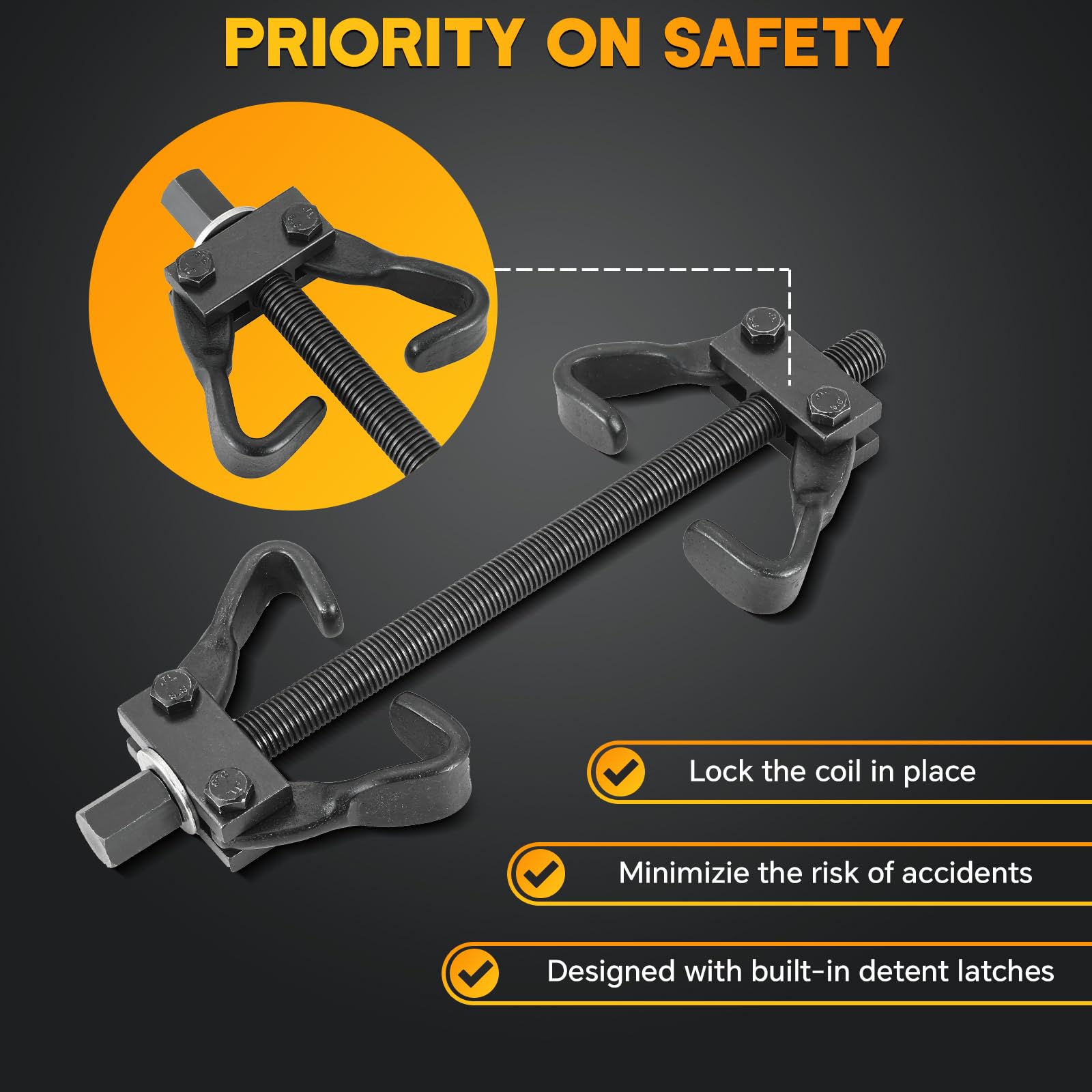 weyleity coil spring compressor tool kit chrome vanadium steel construction promises durability