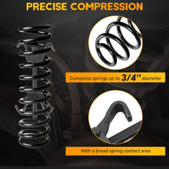 weyleity coil spring compressor tool kit detent latches reinforce safety during compression