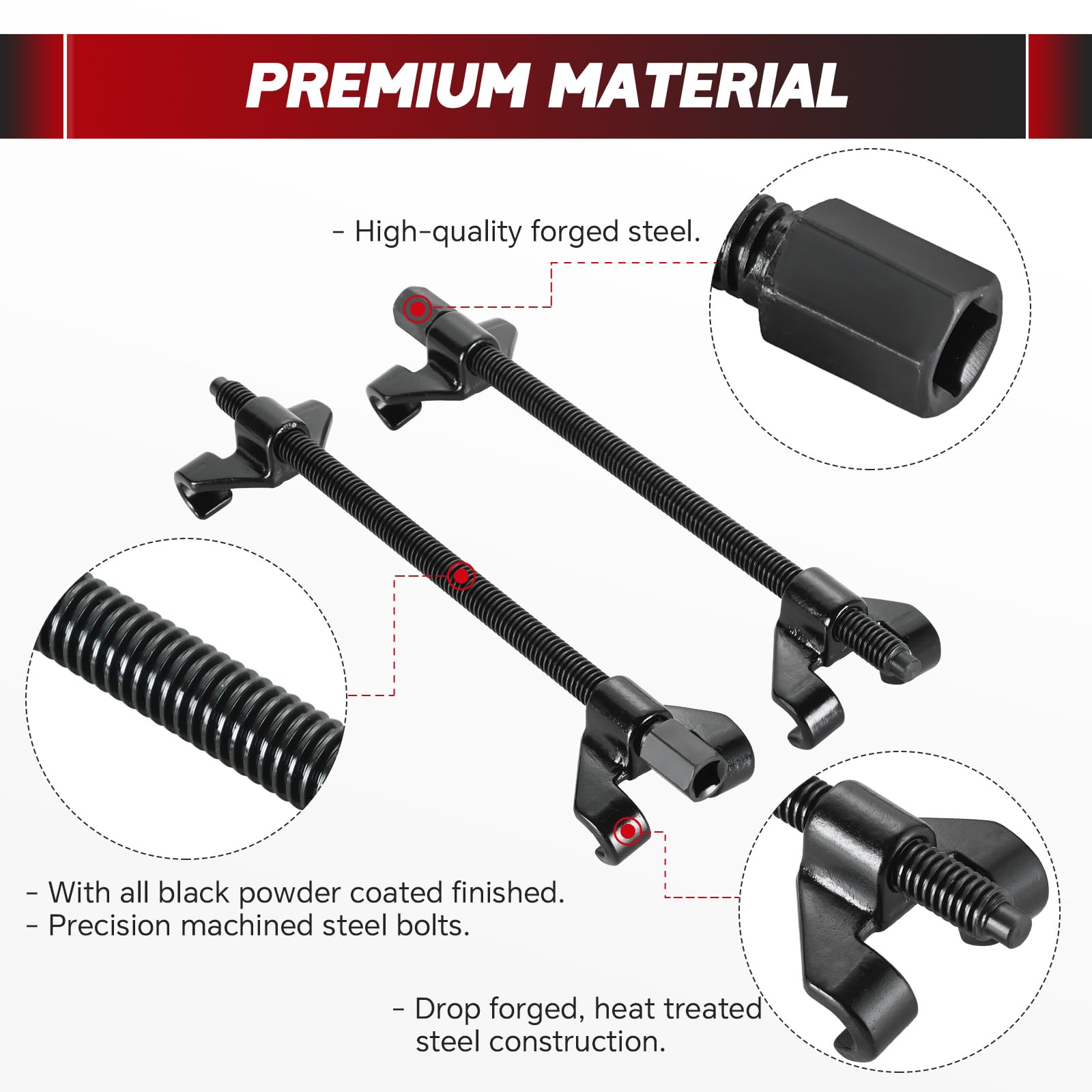Weyleity heat-treated jaws ensure durable performance during heavy-duty coil spring work.