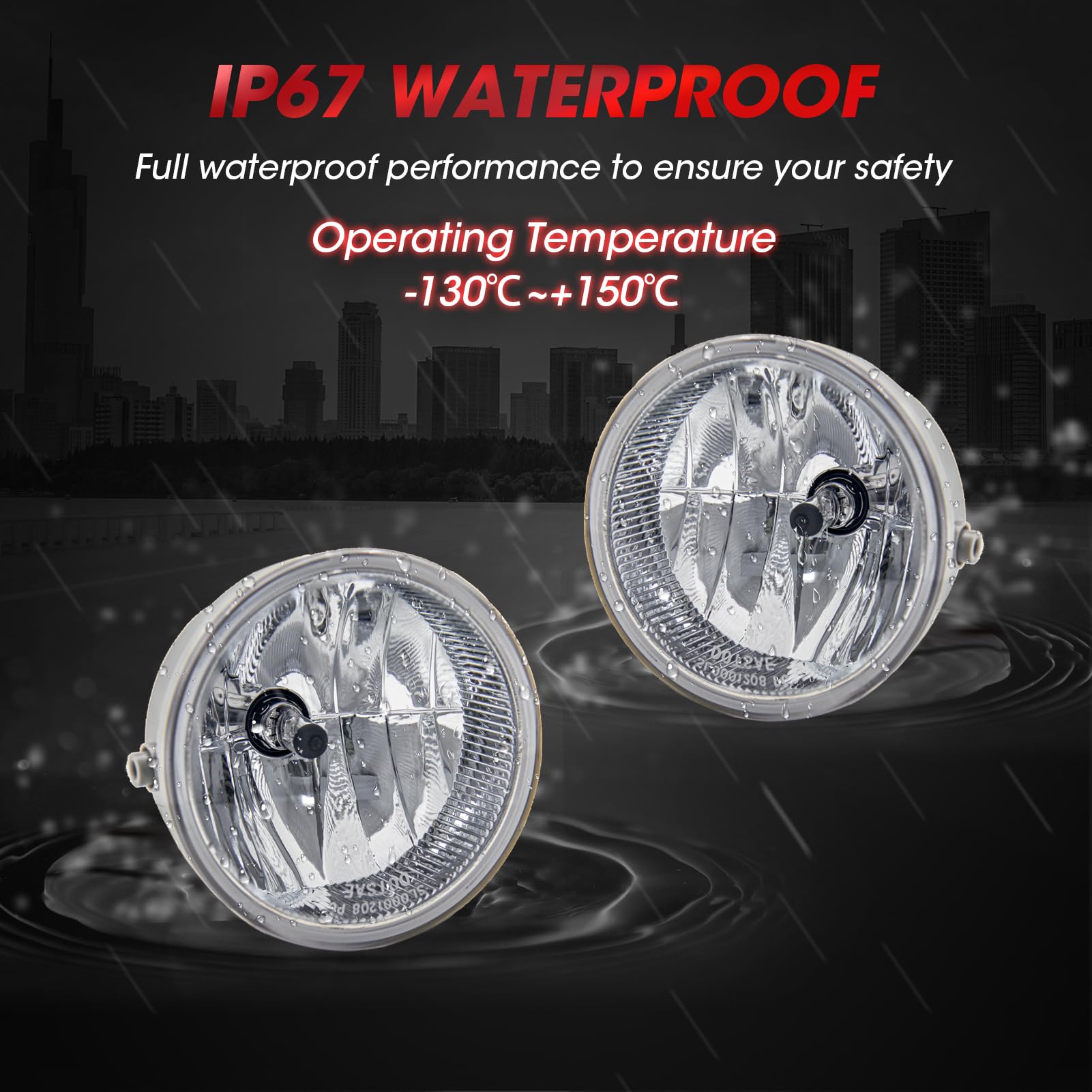 Wezemlight fog lights for Lincoln Mark LT base with clear lens