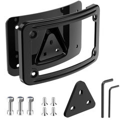 WFCYX 3148 black 3-hole curved laydown bracket for clean license plate mount