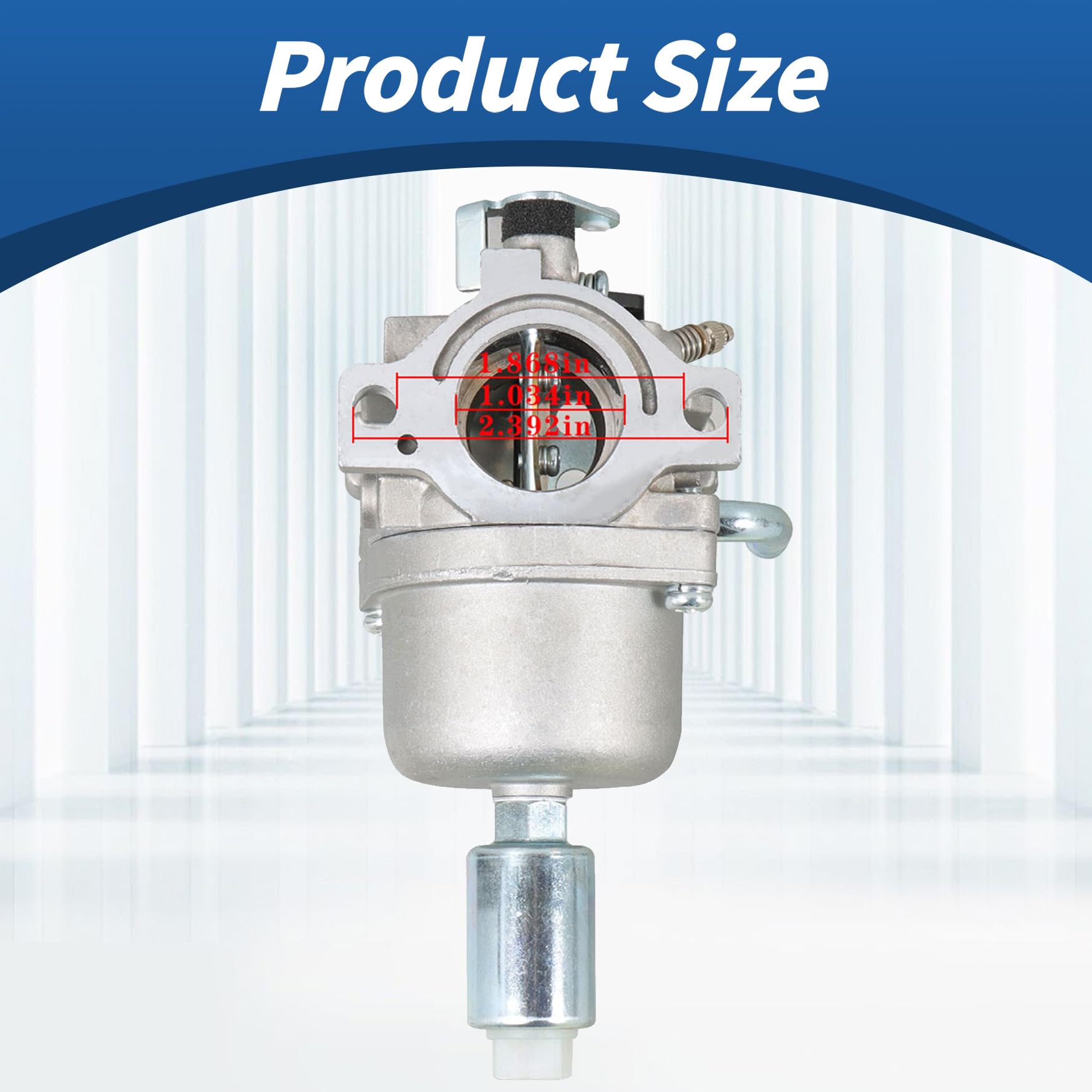 WFLNHB carburetor replacement top view highlights compact design.