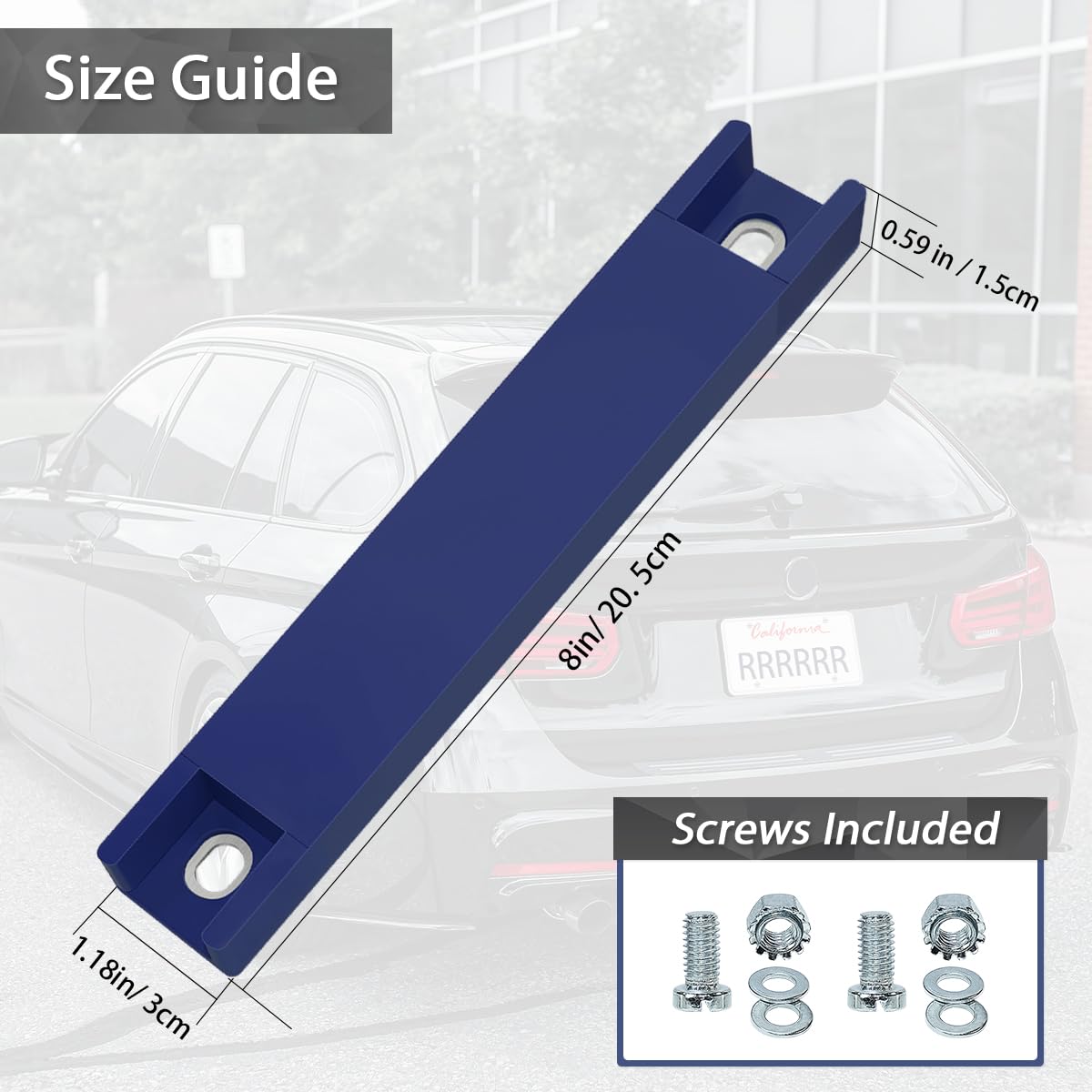 Universal fit on metal surfaces for front or rear plates