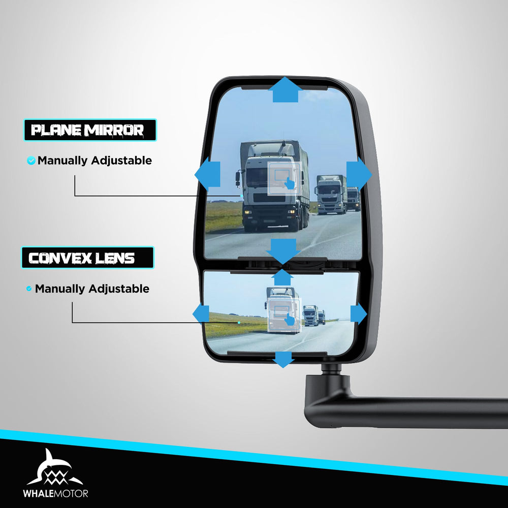 Whalemotor left-side tow mirror folding mechanism enables compact storage.