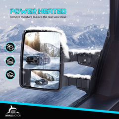 WHALEMOTOR smoked heated tow mirrors convex mirror close-up highlights wide view