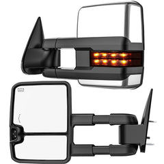 WHALEMOTOR smoked power heated tow mirror wide-angle view for towing