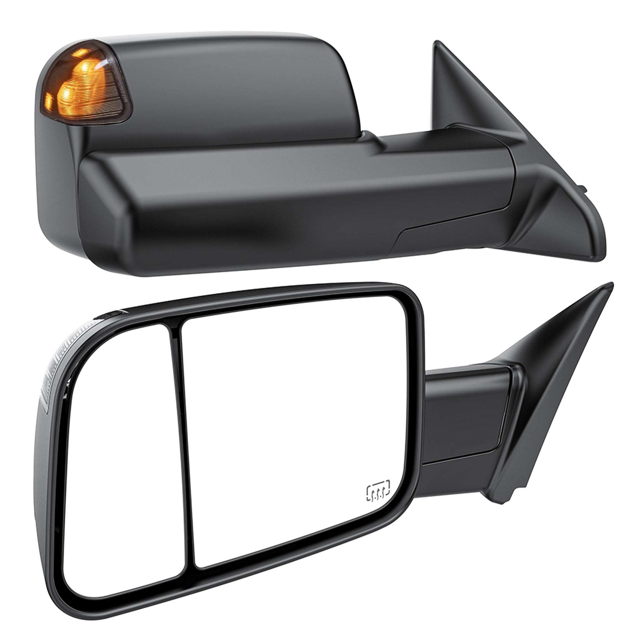 WHALEMOTOR smoked power tow mirror driver-side view with glare reduction