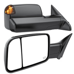 WHALEMOTOR smoked power tow mirror driver-side view with glare reduction