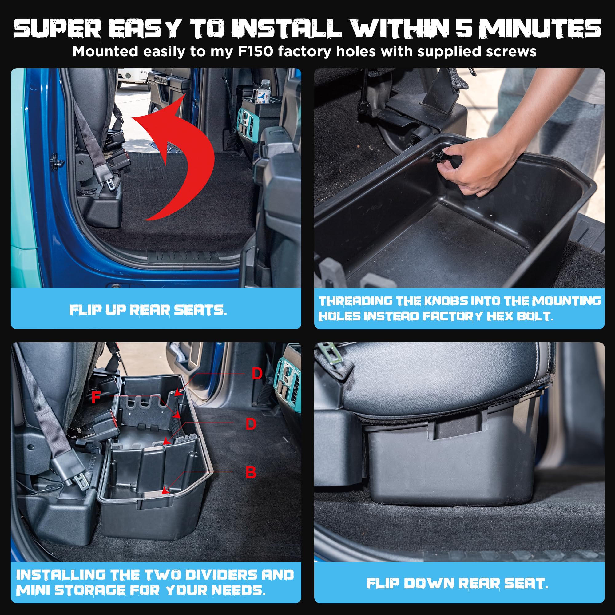 WHALEMOTOR nylon net keeps small items secured under the seat