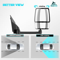 Whalemotor wide-angle flat mirror increases road awareness behind the van.