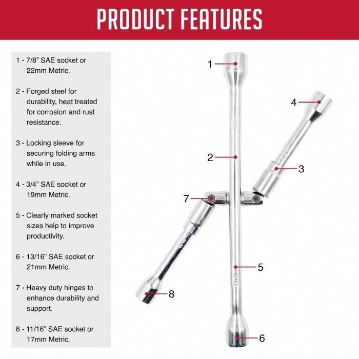 Wheel Accessories Parts collapsible tire iron for compact storage