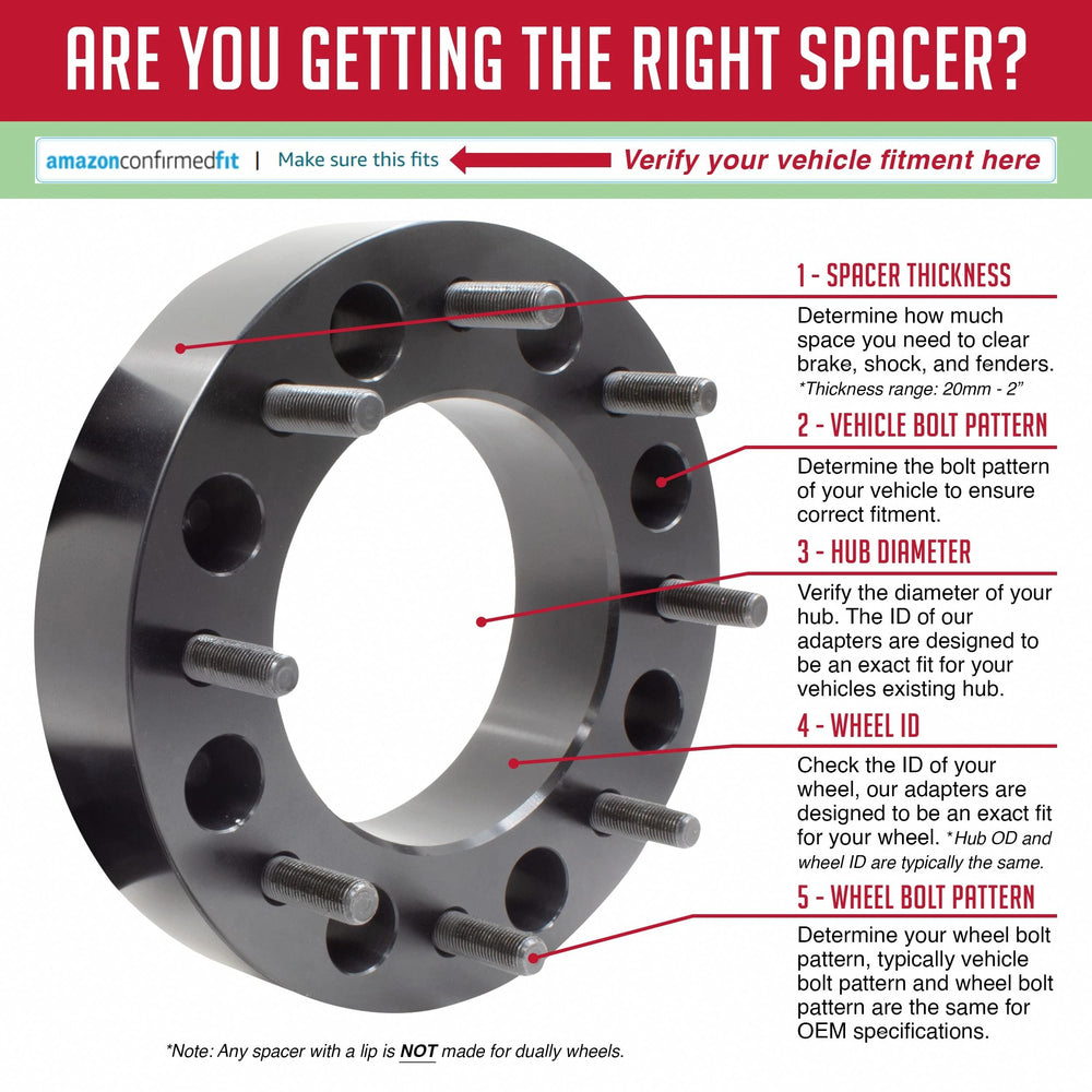 Wheel Accessories Parts installation guide spacer kit for proper mounting.