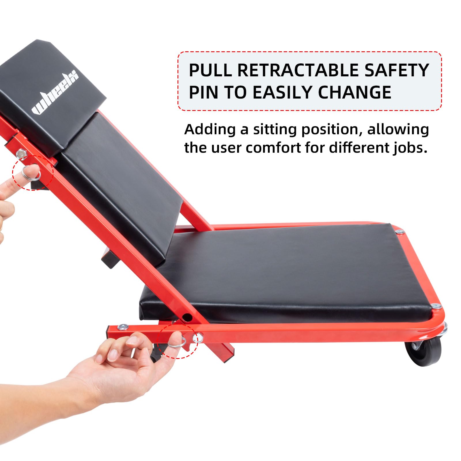 WheelX Mechanic Creeper padded cushions reduce fatigue during long sessions