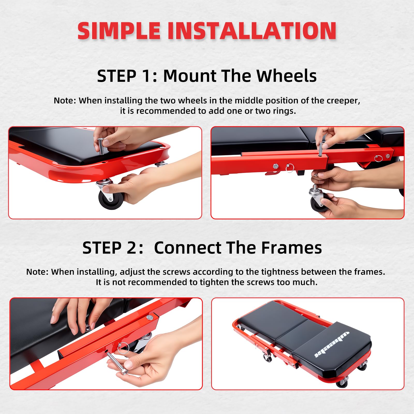 WheelX Mechanic Creeper thick cushion supports long repair sessions.
