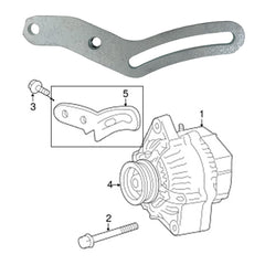 Wheelzen alternator bracket installation closeup shows precise fit for 1.5L engines