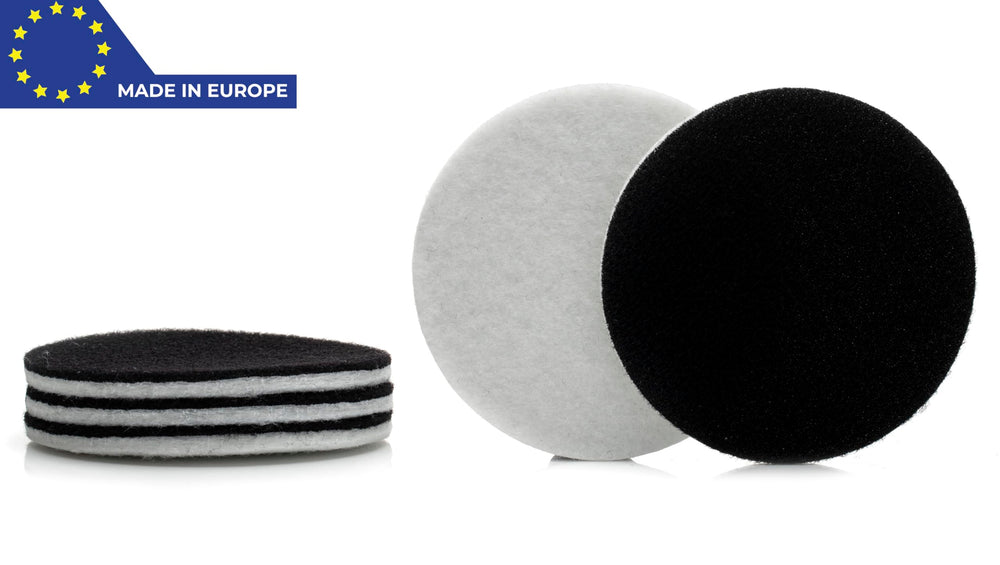 Thermally bonded polyester and rayon fibres in GP11008 pads for durable polishing