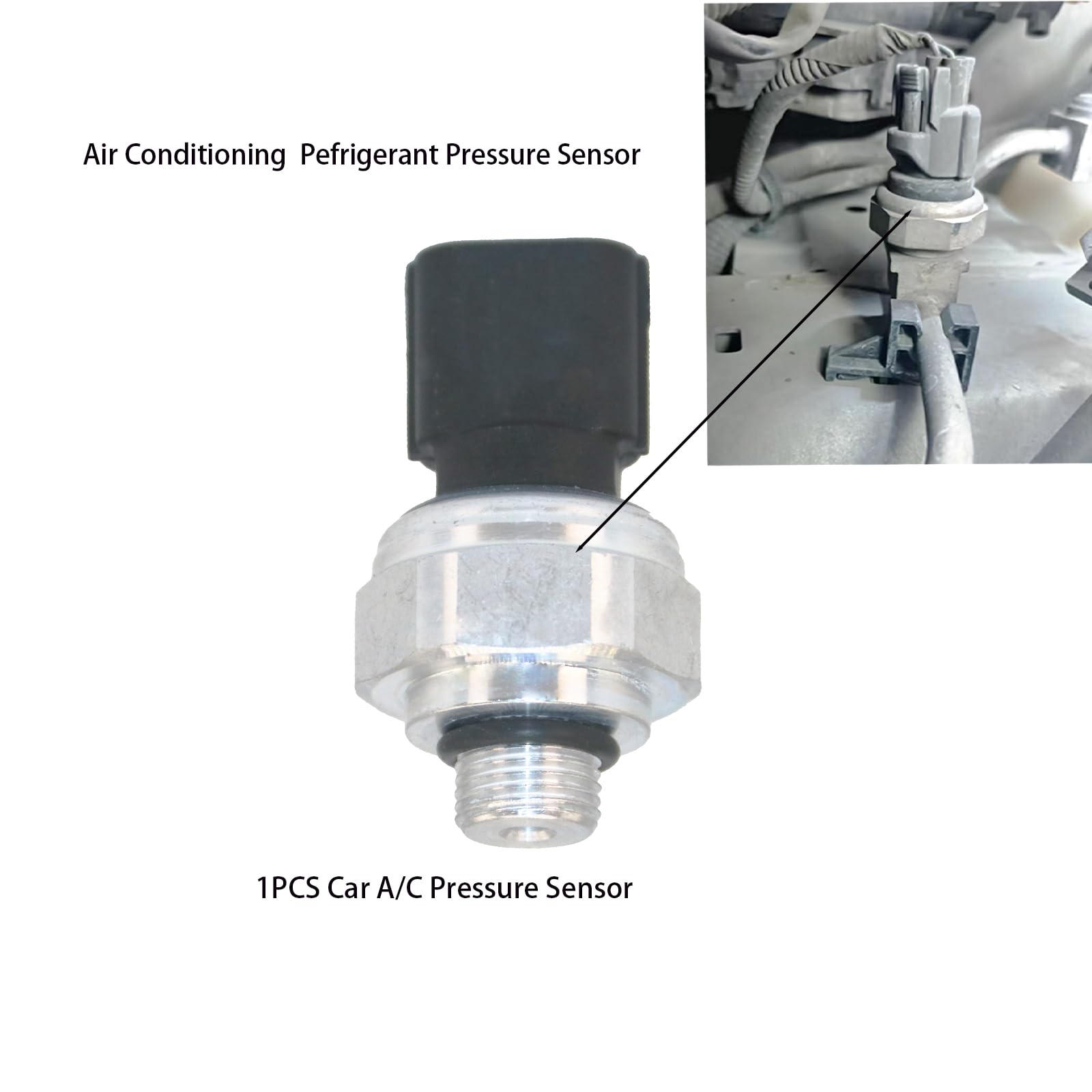 Whkdscvmu A/C pressure sensor installed view highlights precise fit for Honda models