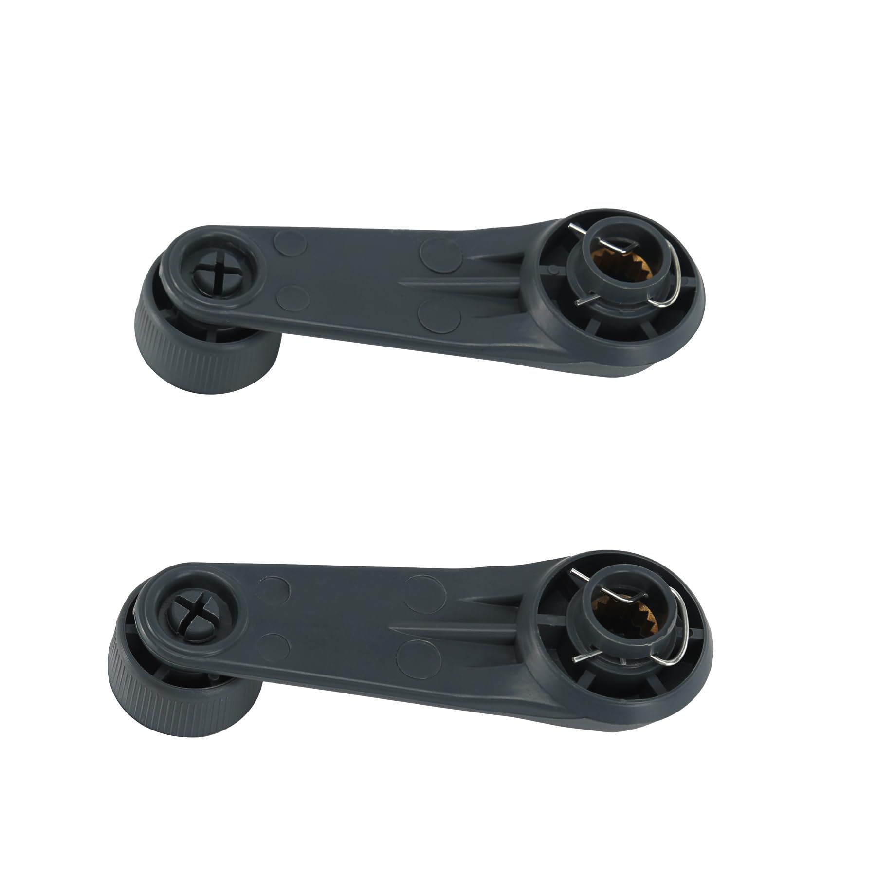 Whkdscvmu window crank handle grey set close-up with two retainers included