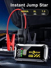 WHZOHCAR portable battery pack with USB charging supports devices during road trips.