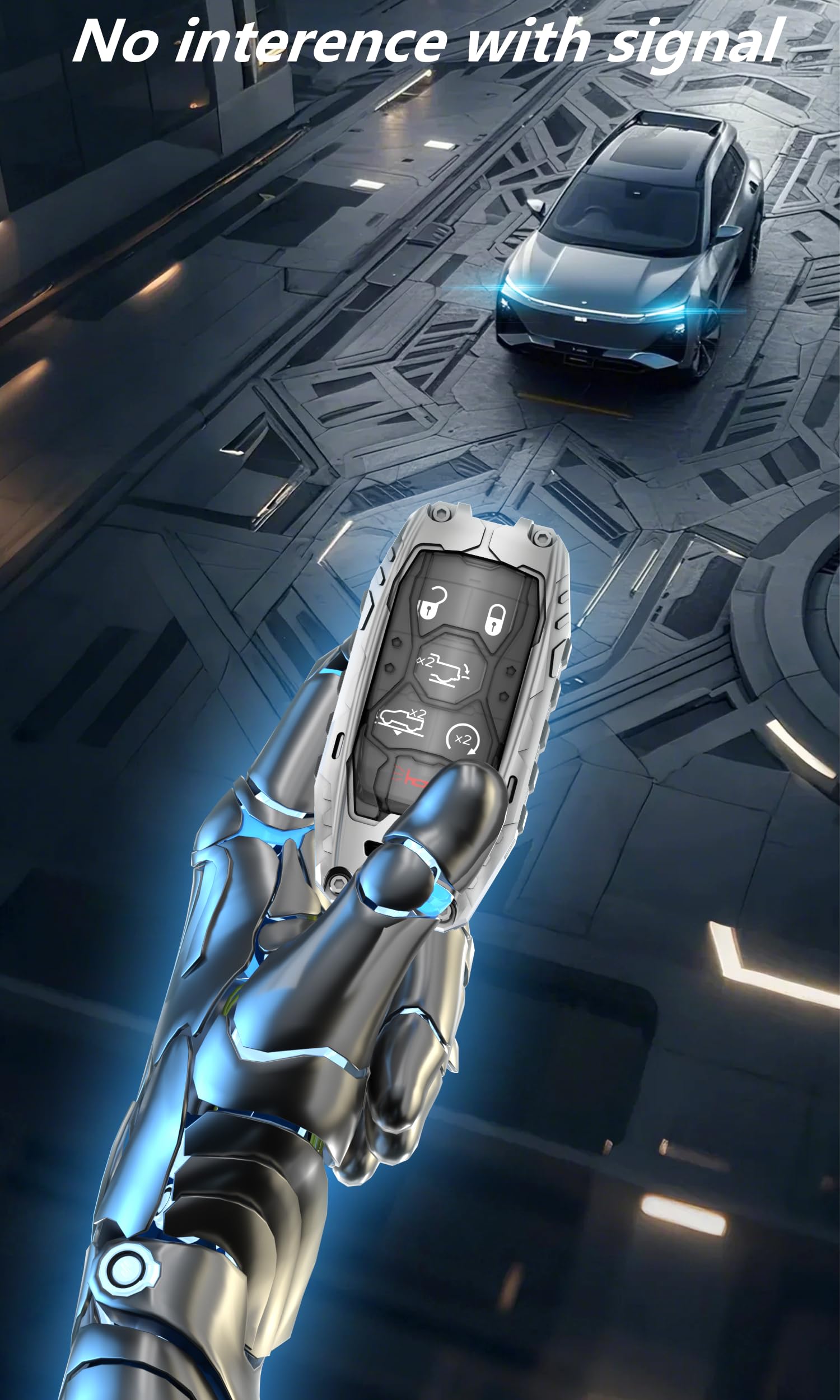 WiCuaSix easy-install key fob case shown during attachment.