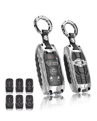 WiCuaSix heavy key fob cover on a Dodge RAM, durable zinc alloy protection.